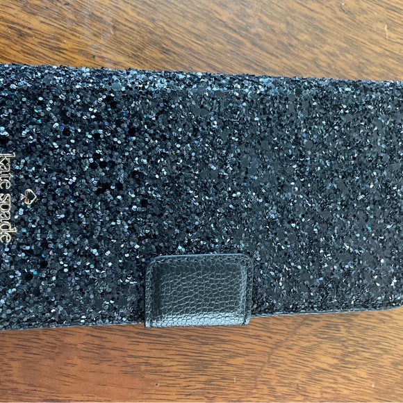 Kate Spade sparkly black phone and card holder. Two card holders, magnetic flap. - Picture 15 of 15